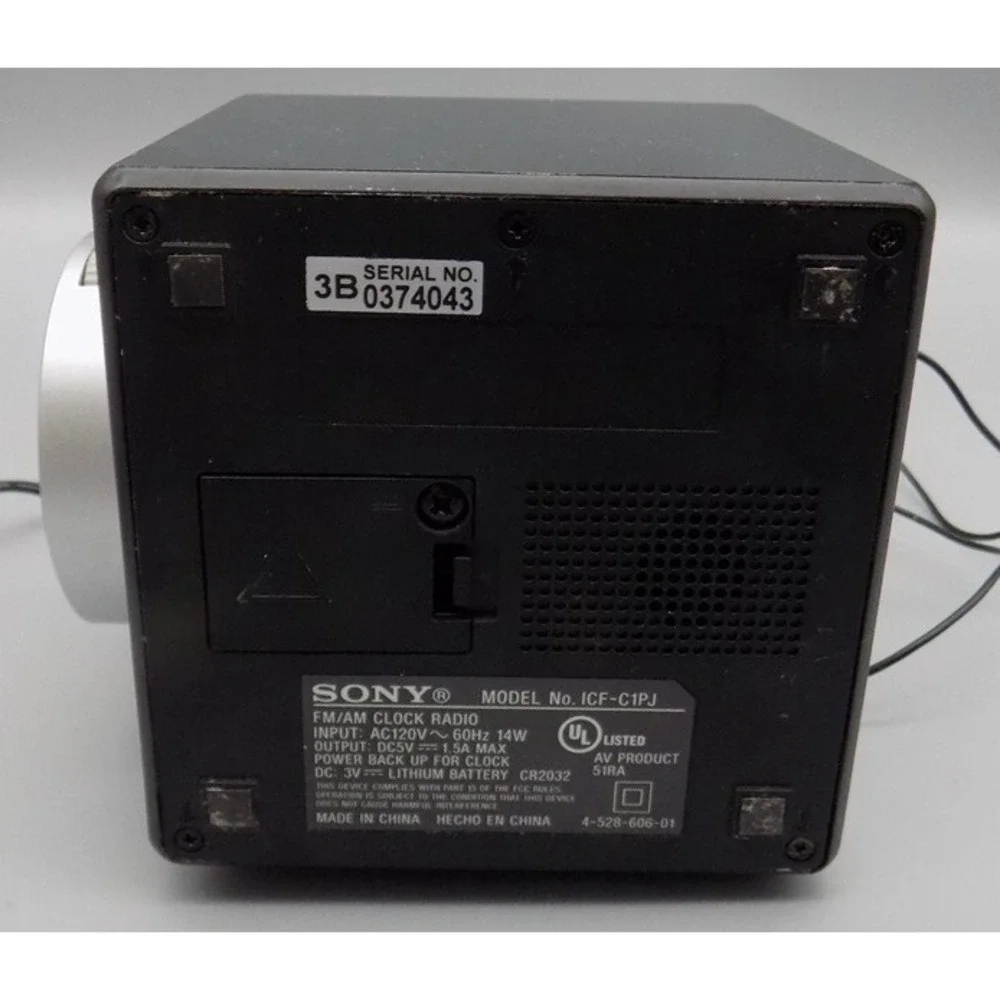 Sony Projection AM/FM Clock Radio Dual Alarm ICF-C1PJ USB Nature Sounds Works